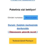 Dolandırıcılık Uyarısı: “Askıya Alınmış Paket Teslimatı” Maili